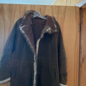 Silvia Schimmel ladies evening leather full length coat.